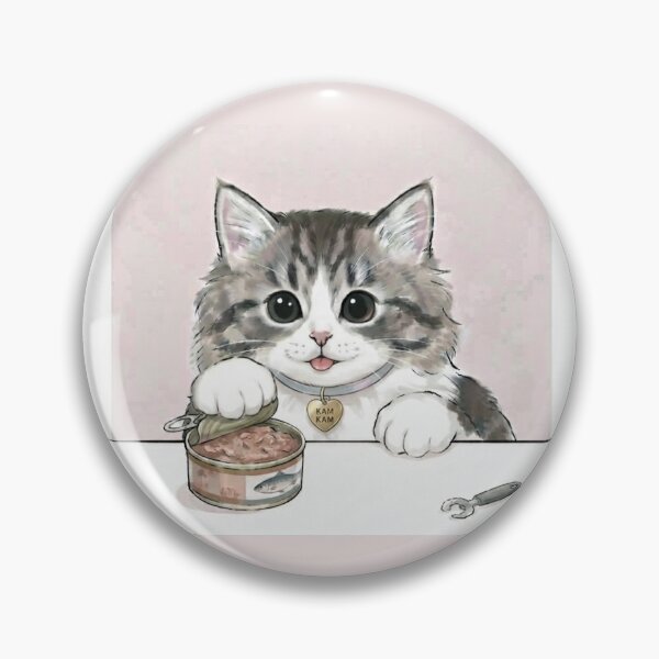 Item preview, Adorable Fluffy Kitten KAM KAM Opening Tuna Can designed and sold by PetalsPaws.