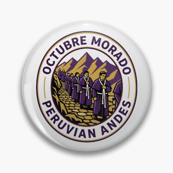 Item preview, Octubre Morado Peruvian Andes Cultural Badge designed and sold by SplashTastic.