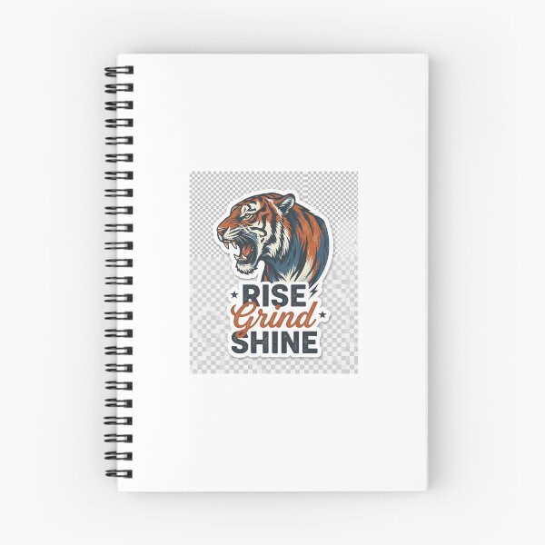 Item preview, Rise Grind Shine Motivational Tiger Retro Sticker designed and sold by HookPixelStudio.