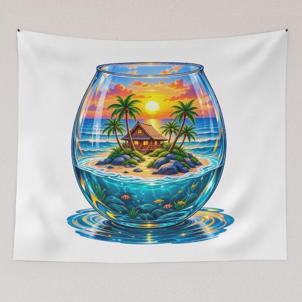 Item preview, Tropical Island Paradise in a Glass Bowl designed and sold by Design Sounds Studio.