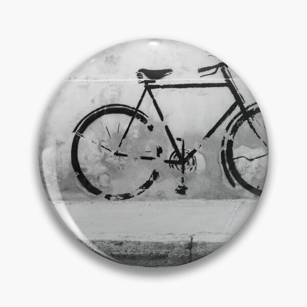 Item preview, Graffiti Bicycle Painted On Old Wall Creating Urban Street Scene In Monochrome Tones designed and sold by Nmallia.