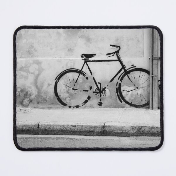 Item preview, Graffiti Bicycle Painted On Old Wall Creating Urban Street Scene In Monochrome Tones designed and sold by Nmallia.