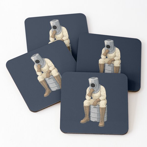 Item preview, The Thinker Vintage Deep Sea Diver on Beer Keg Parody Art designed and sold by KungPowUnicorn.