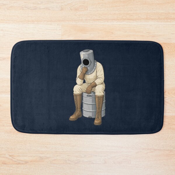 Item preview, The Thinker Vintage Deep Sea Diver on Beer Keg Parody Art designed and sold by KungPowUnicorn.