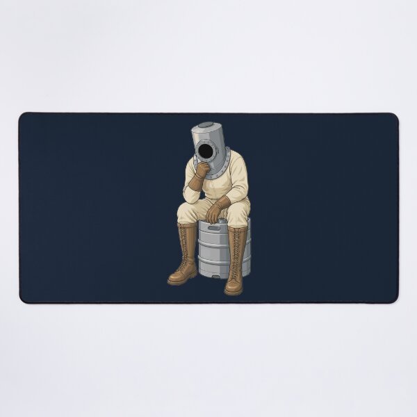 Item preview, The Thinker Vintage Deep Sea Diver on Beer Keg Parody Art designed and sold by KungPowUnicorn.