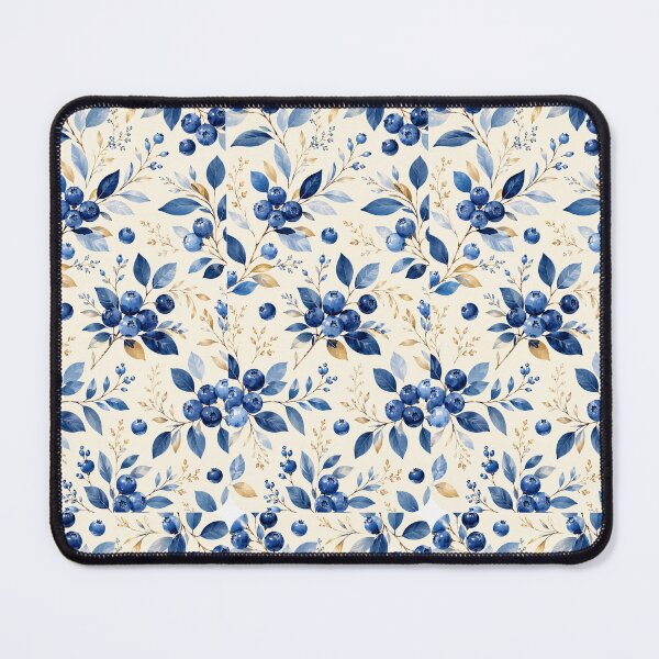 Item preview, Blueberry Botanical Elegance – Watercolor Blue Berry & Leaf Pattern designed and sold by vinothmech53.