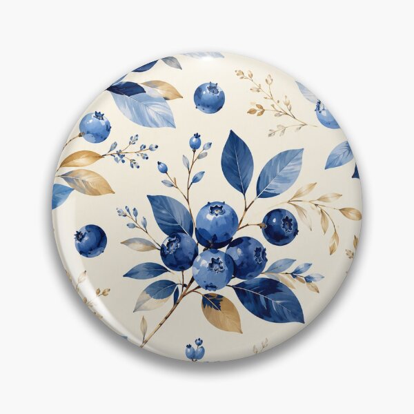 Item preview, Blueberry Botanical Elegance – Watercolor Blue Berry & Leaf Pattern designed and sold by vinothmech53.