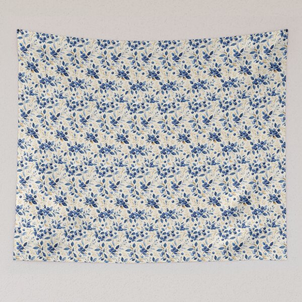 Item preview, Blueberry Botanical Elegance – Watercolor Blue Berry & Leaf Pattern designed and sold by vinothmech53.