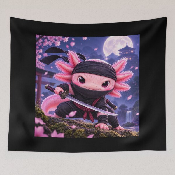 Item preview, Ninja Axolotl – Kawaii Little Warrior designed and sold by Axokris.