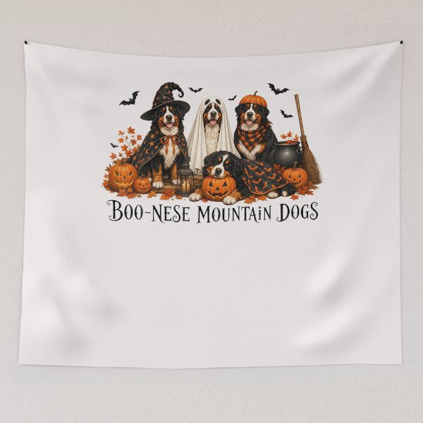 Item preview, Boo-Nese Mountain Dogs Bernese Halloween Pumpkin designed and sold by TysonLangosh.