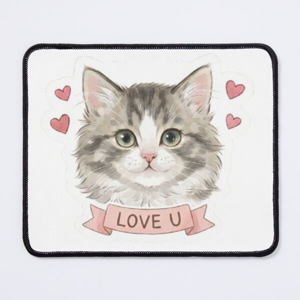 Item preview, Cute Tabby Kitten "Love U" Sweet Cat designed and sold by PetalsPaws.