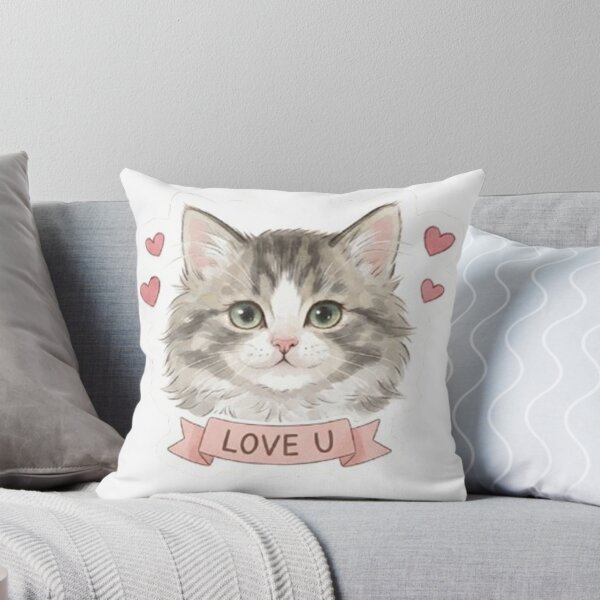 Item preview, Cute Tabby Kitten "Love U" Sweet Cat designed and sold by PetalsPaws.