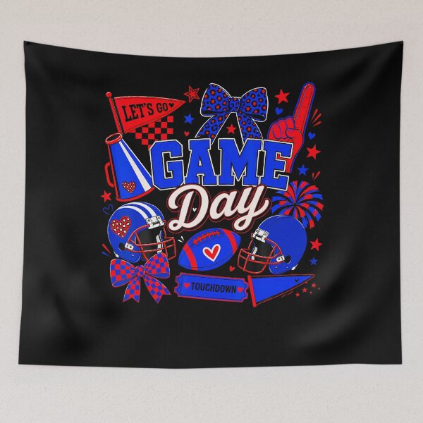 Item preview, Game Day Football Season Blue  Red Cheer designed and sold by TysonLangosh.