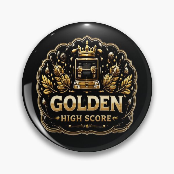 Item preview, Golden High Score Premium Vintage Gaming Badge designed and sold by FABIOLA1970.