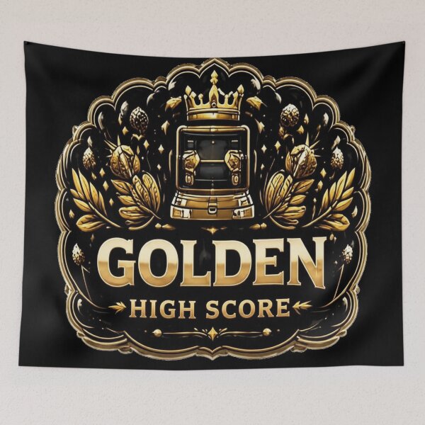 Item preview, Golden High Score Premium Vintage Gaming Badge designed and sold by FABIOLA1970.