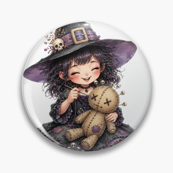 Item preview, Cute Little Witch Sewing Voodoo Doll designed and sold by takeng07.