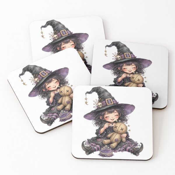 Item preview, Cute Little Witch Sewing Voodoo Doll designed and sold by takeng07.