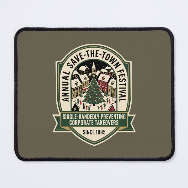 Item preview, Annual Save The Town Festival Vintage Christmas Badge designed and sold by SplashTastic.