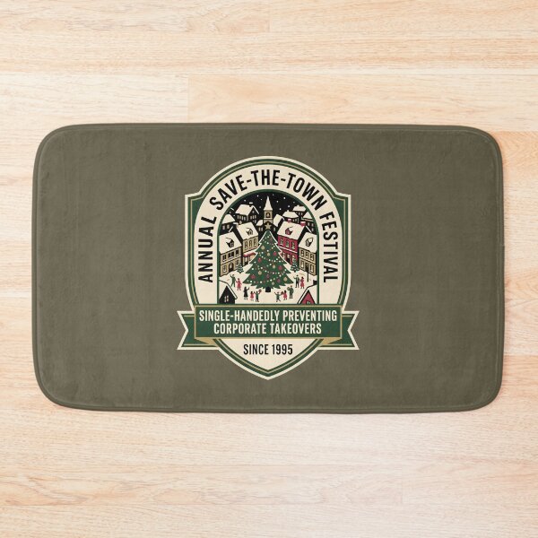 Item preview, Annual Save The Town Festival Vintage Christmas Badge designed and sold by SplashTastic.