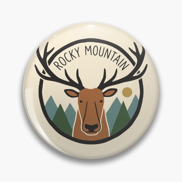 Item preview, Rocky Mountain Elk Retro Badge designed and sold by Travelpeak.