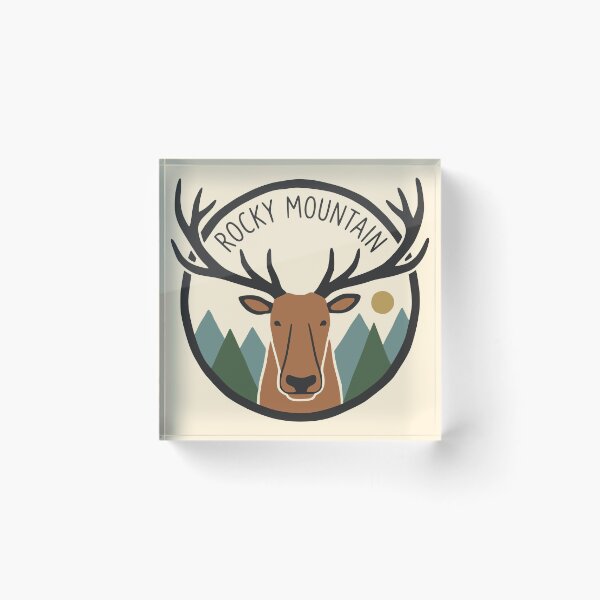 Item preview, Rocky Mountain Elk Retro Badge designed and sold by Travelpeak.