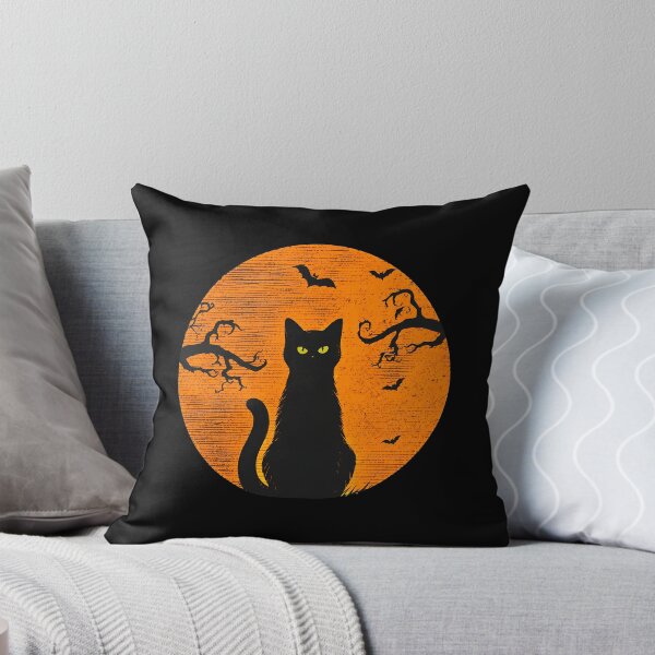 Item preview, Mystic Black Cat Halloween Moon Bats Art designed and sold by SoyLamderma.