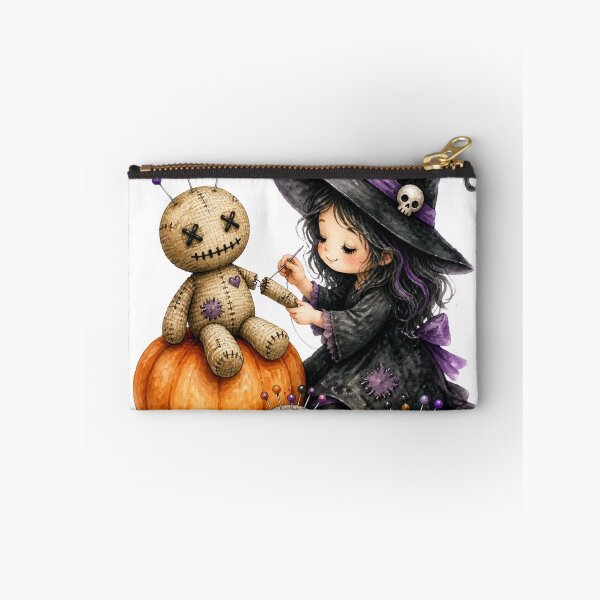 Item preview, Cute Little Witch Sewing Voodoo Doll Pumpkin designed and sold by takeng07.