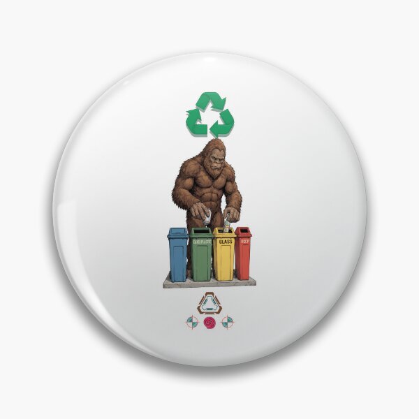 Item preview, Bigfoot Recycles Sasquatch Sorting Trash Eco Friendly Design designed and sold by Whimsy Trail Co.