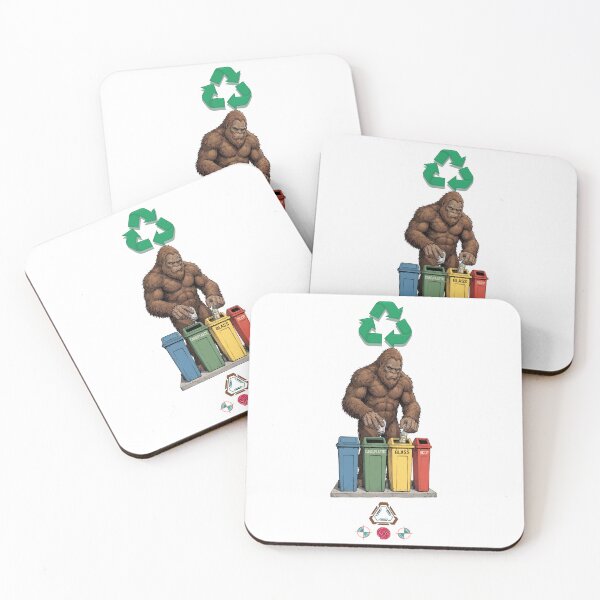 Item preview, Bigfoot Recycles Sasquatch Sorting Trash Eco Friendly Design designed and sold by Whimsy Trail Co.