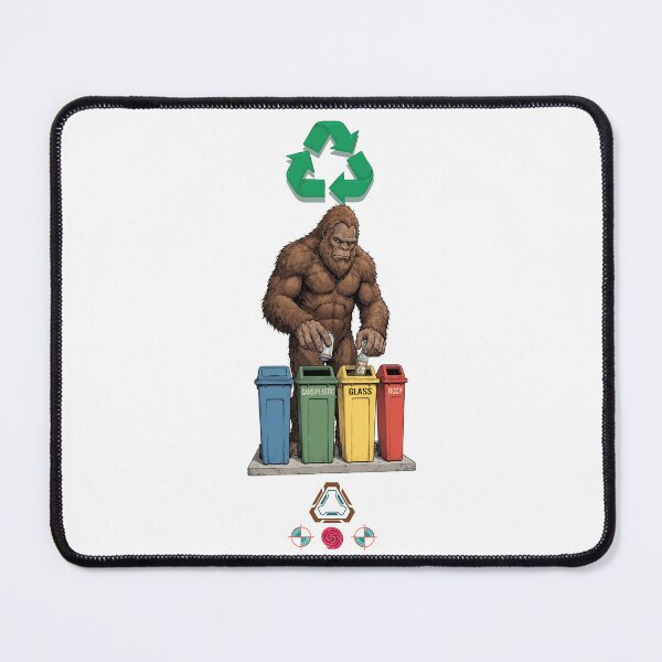 Item preview, Bigfoot Recycles Sasquatch Sorting Trash Eco Friendly Design designed and sold by Whimsy Trail Co.
