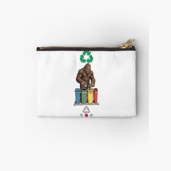 Item preview, Bigfoot Recycles Sasquatch Sorting Trash Eco Friendly Design designed and sold by Whimsy Trail Co.