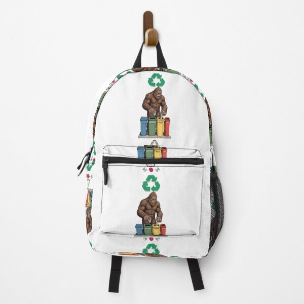 Item preview, Bigfoot Recycles Sasquatch Sorting Trash Eco Friendly Design designed and sold by Whimsy Trail Co.