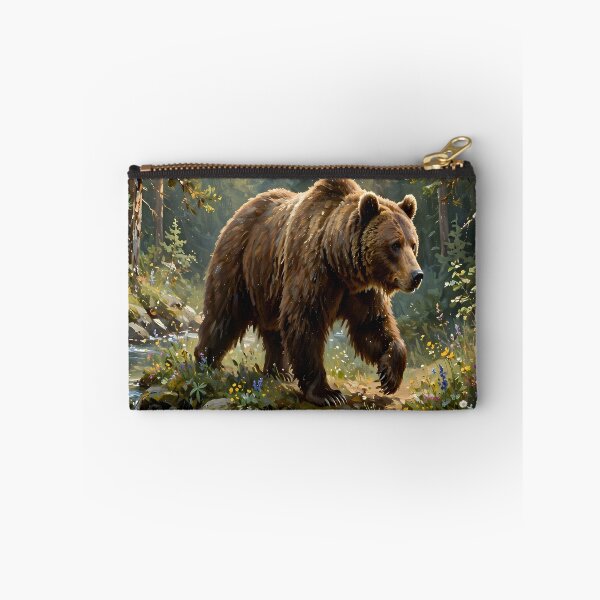 Item preview, Majestic Brown Bear in Enchanted Forest Stream | Wildlife Nature Art designed and sold by cr6zym1nd.
