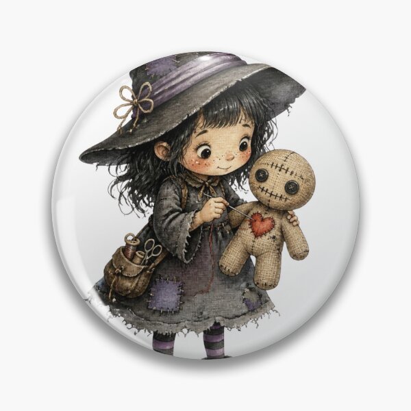 Item preview, Cute Little Witch Stitching Voodoo Doll Heart designed and sold by takeng07.