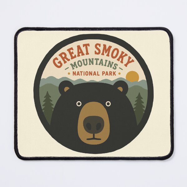 Item preview, Great Smoky Mountains Bear Retro Vector Badge designed and sold by Travelpeak.