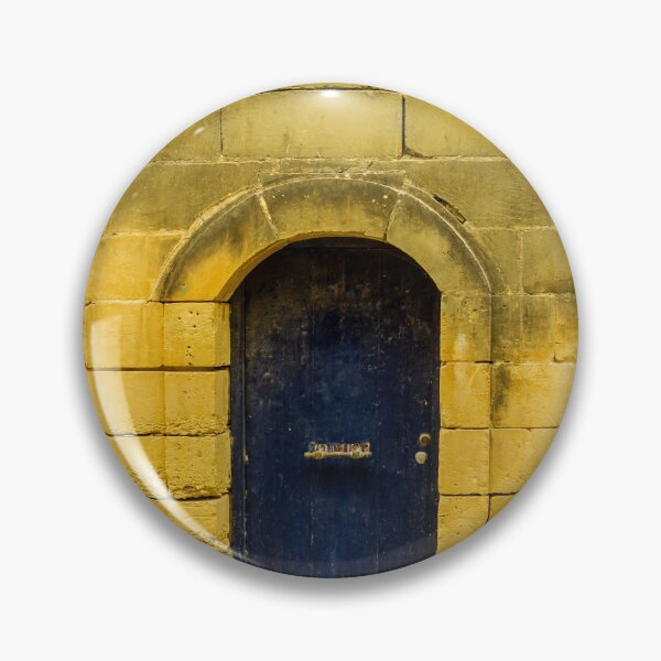 Item preview, Old Stone Wall With Arched Blue Door: Quiet Historic Entrance On Sunlit Street designed and sold by Nmallia.