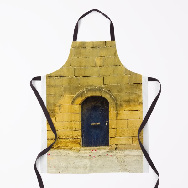 Item preview, Old Stone Wall With Arched Blue Door: Quiet Historic Entrance On Sunlit Street designed and sold by Nmallia.