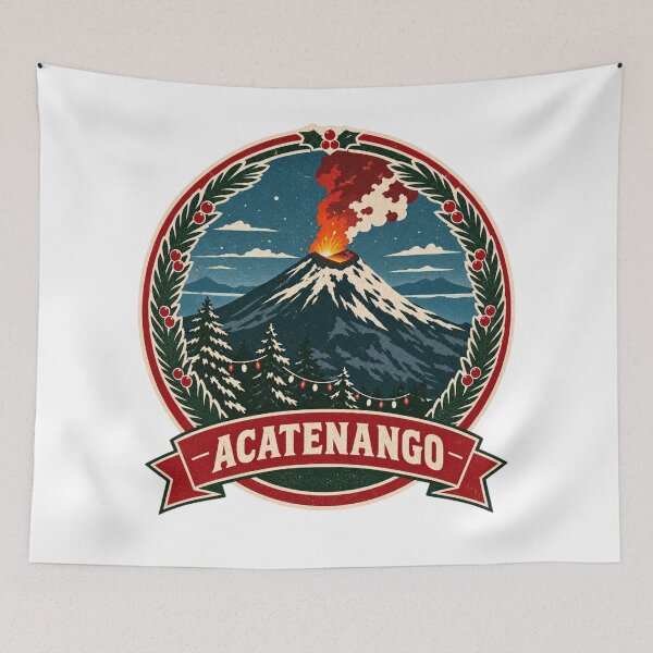 Item preview, Guatemala Volcano Christmas Shirt – Acatenango Retro Snow Badge Design designed and sold by Globalcitytees.