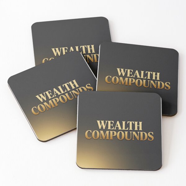 Item preview, Wealth Compounds | Gold and Charcoal Money Quote designed and sold by Zaramodo.