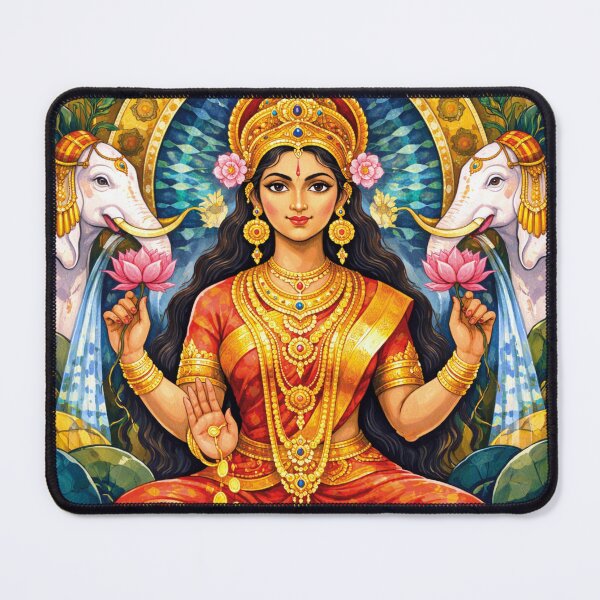 Item preview, Lakshmi Painting – Goddess of Wealth and Abundance designed and sold by GalleryKauffeld.