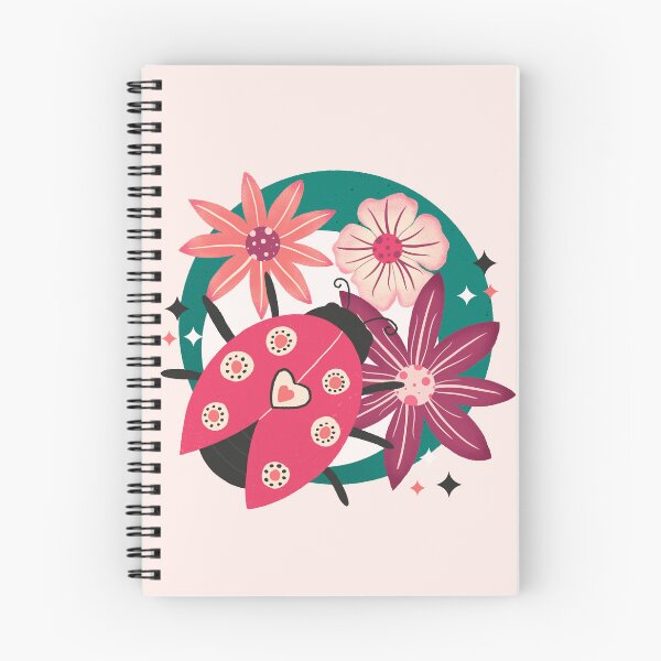 Item preview, Ladybug lucky charm - retro floral bubble badge designed and sold by Home Cyn Home.