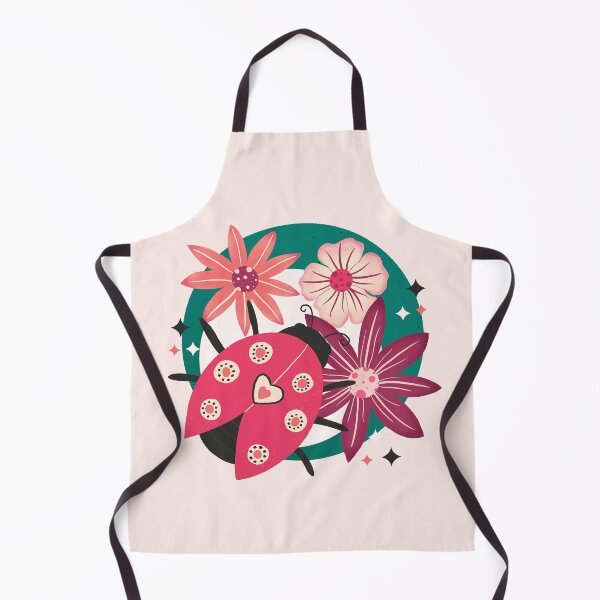 Item preview, Ladybug lucky charm - retro floral bubble badge designed and sold by Home Cyn Home.