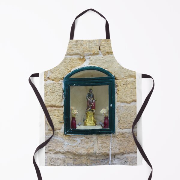 Item preview, Small Religious Shrine Displayed Behind Glass In Arched Window Set In Warm Stone Wall designed and sold by Nmallia.