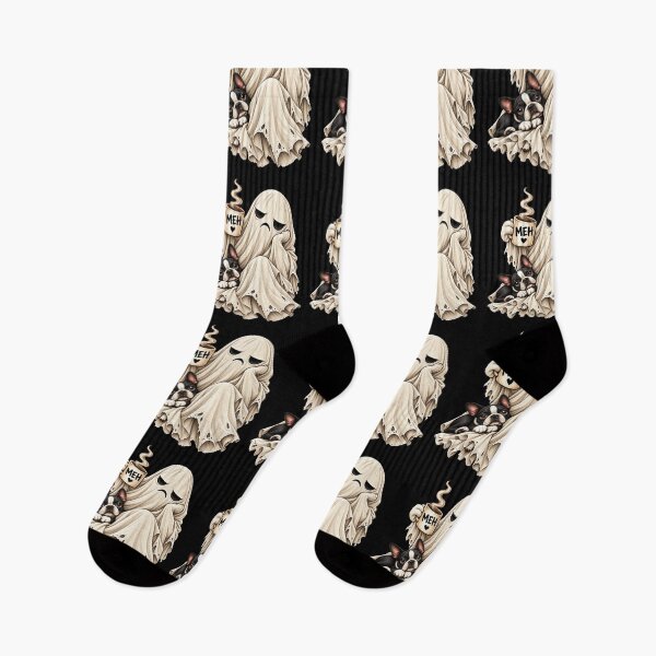 Item preview, Grumpy Ghost Boston Terrier Holding Coffee Funny Halloween Dog designed and sold by 76Valeria.