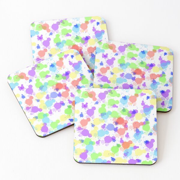 Item preview, Vibrant Neon Paint Splatter Pattern Colorful Watercolor Ink Drops On Black Background designed and sold by BS Creations.