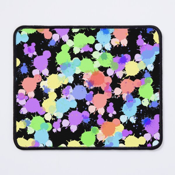 Item preview, Vibrant Neon Paint Splatter Pattern Colorful Watercolor Ink Drops On Black Background designed and sold by BS Creations.