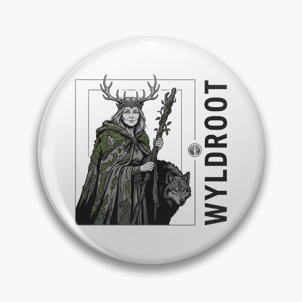 Item preview, Forest Witch Queen and Wolf Fantasy Warrior Art designed and sold by StickerNestYou.