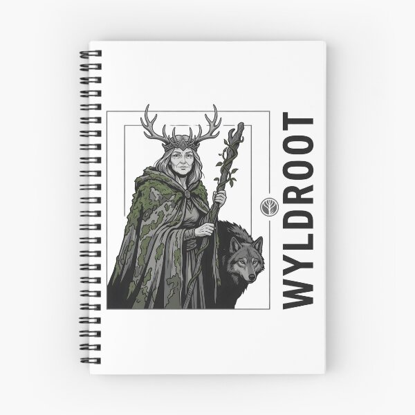 Item preview, Forest Witch Queen and Wolf Fantasy Warrior Art designed and sold by StickerNestYou.
