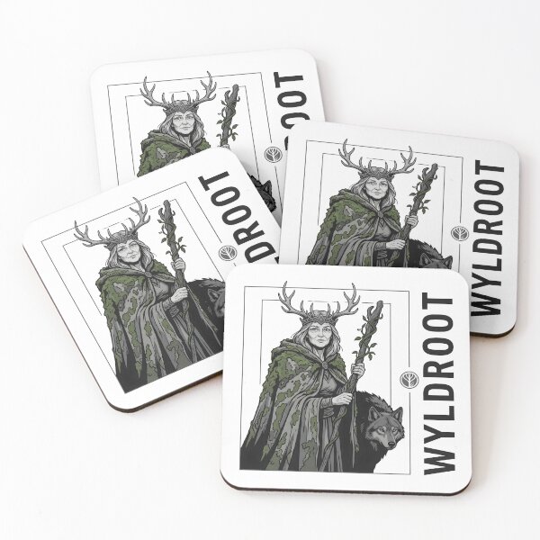 Item preview, Forest Witch Queen and Wolf Fantasy Warrior Art designed and sold by StickerNestYou.