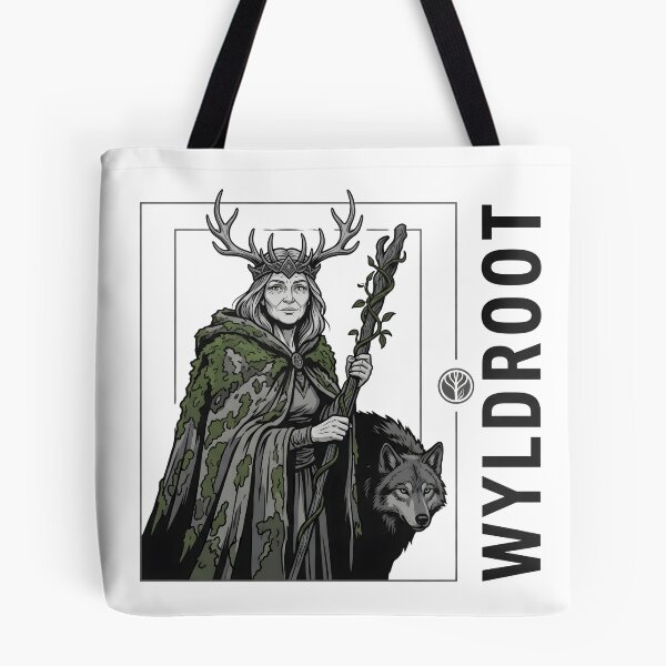 Item preview, Forest Witch Queen and Wolf Fantasy Warrior Art designed and sold by StickerNestYou.